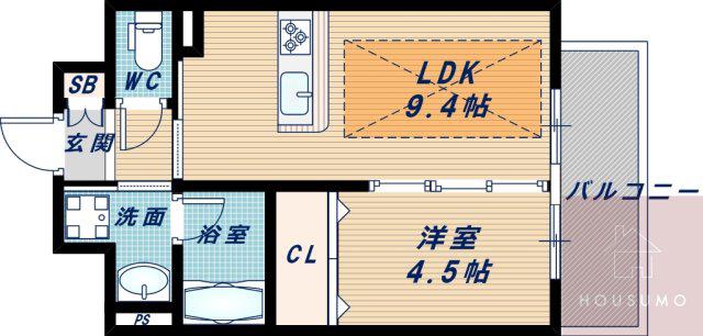 第25関根マンション(1LDK/9階)の間取り写真