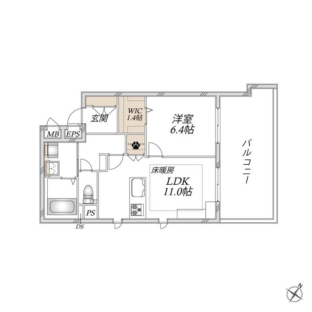 VICTOIRE 南流山(1LDK/6階)の間取り写真