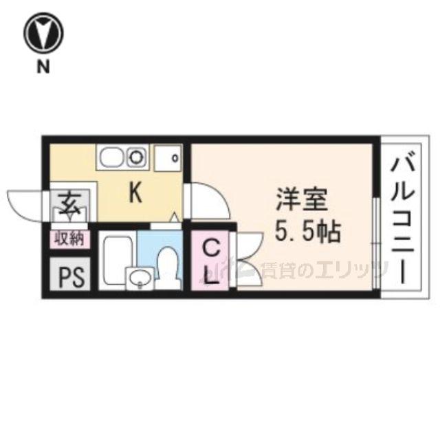 レリーサ真上(1K/3階)の間取り写真