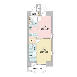 さくらHILLS 名駅ノース(1LDK/4階)の間取り写真