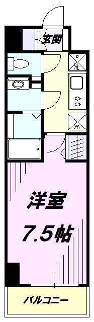 NSTAGE西所沢(1K/9階)の間取り写真