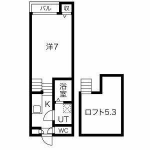 ハーモニーテラス千種VI(1SK/1階)の間取り写真