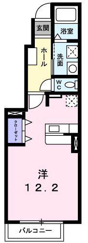デフィ熊川(1K/1階)の間取り写真