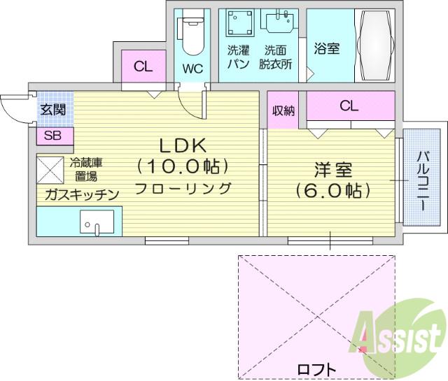 カーサフォレスタイースト(1LDK/1階)の間取り写真