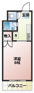 グランパス神明(1K/3階)の間取り写真