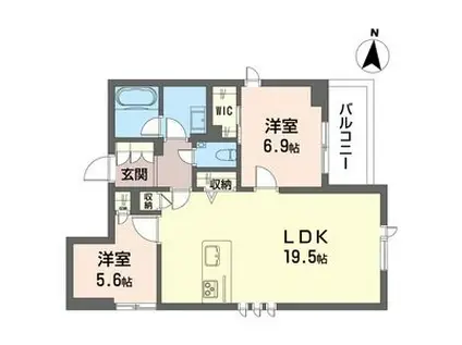 アヴェニール宮崎台(2LDK/3階)の間取り写真