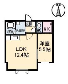 ラ・ヴィータ平井弐番館(1LDK/2階)の間取り写真