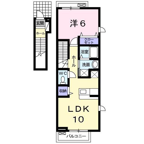 リアルエステートI(1LDK/2階)の間取り写真