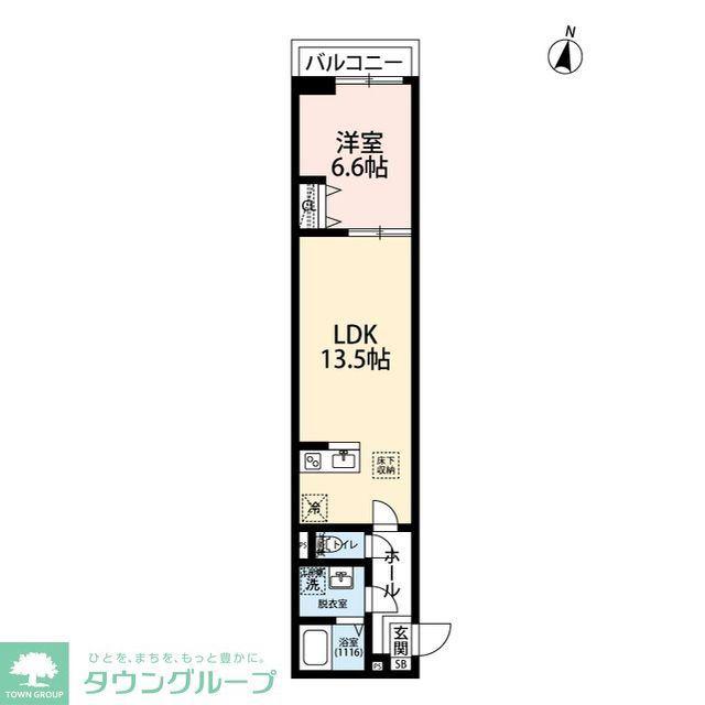 エクセラン柴崎町(1LDK/3階)の間取り写真