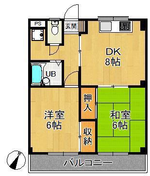 小沢ビル(2DK/2階)の間取り写真