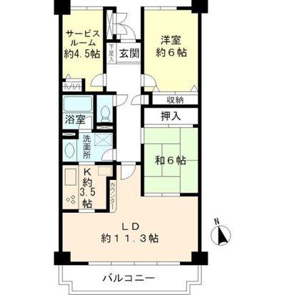 カルム赤羽(2SLDK/3階)の間取り写真