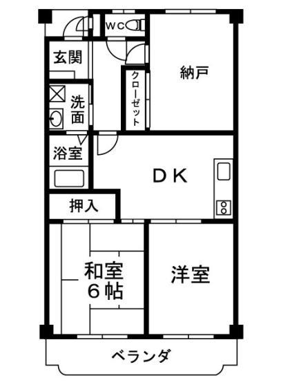 サン・シード(3DK/1階)の間取り写真