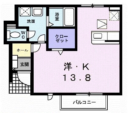 ブリアント・ベル(1K/1階)の間取り写真