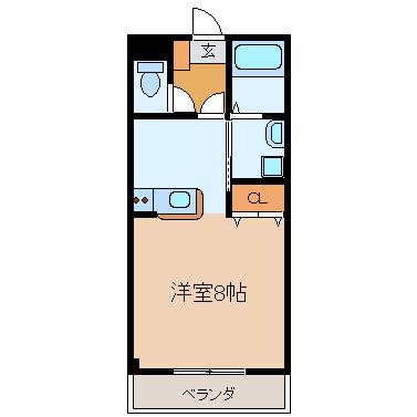 イーストヒルズ(1K/3階)の間取り写真