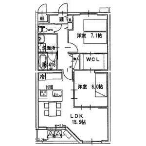 カーサ サクラ(2LDK/1階)の間取り写真