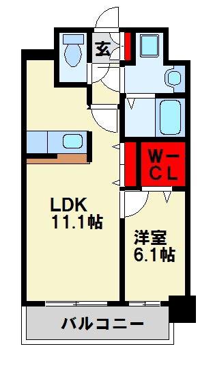 エヴァーグリーンR(1LDK/1階)の間取り写真