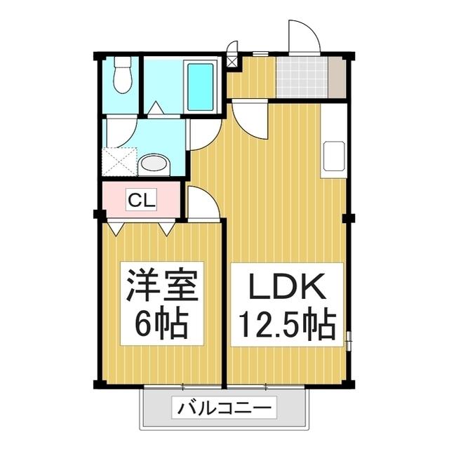 グレープヒルB(1LDK/1階)の間取り写真