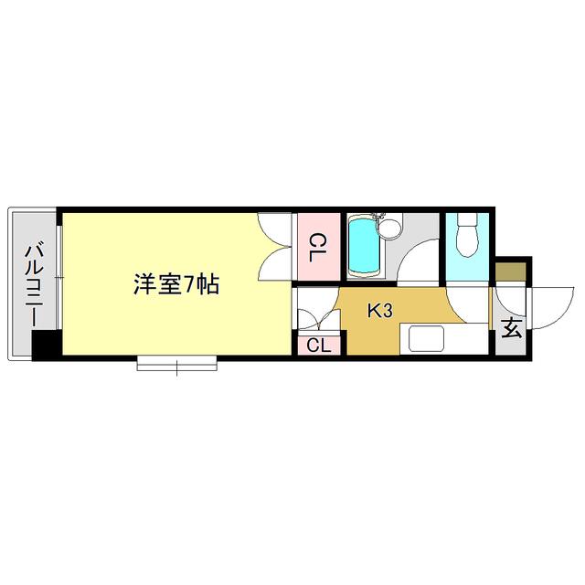 ジョイフル西町(1K/5階)の間取り写真