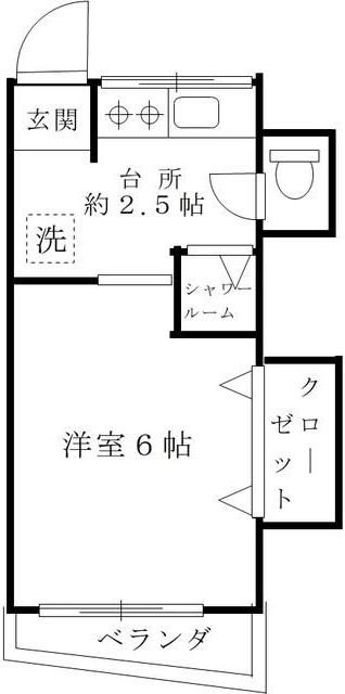 安本共同(1K/3階)の間取り写真
