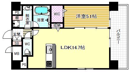 GRAND FLEUVE(1LDK/8階)の間取り写真