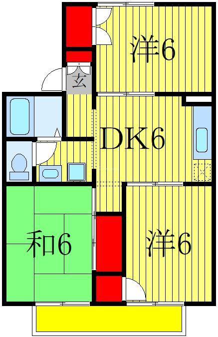 グランパティオ(3DK/1階)の間取り写真
