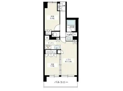 ヴェルディーク横浜新子安(2LDK/6階)の間取り写真