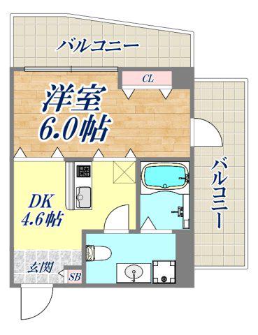 ドミトリー神田(1DK/6階)の間取り写真