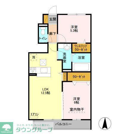 LOBELLIA TORO II(2LDK/1階)の間取り写真
