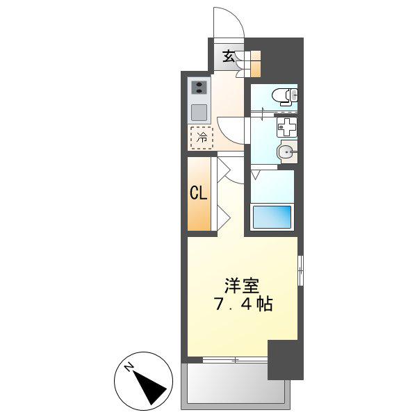 S-RESIDENCE名駅南(1K/9階)の間取り写真