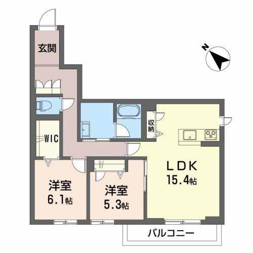 グランシア(2LDK/3階)の間取り写真