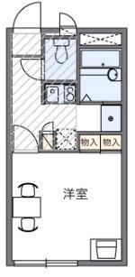 レオパレスクレール籠池(1K/2階)の間取り写真
