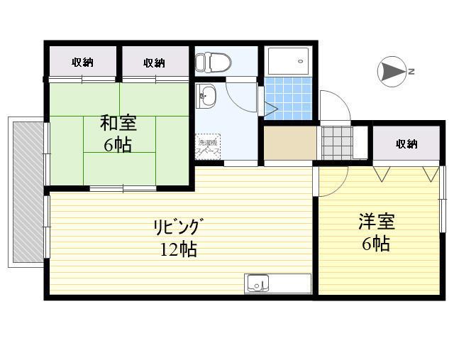 プレジール安東(2LDK/2階)の間取り写真