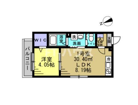 コンフォート薬園台(1LDK/2階)の間取り写真