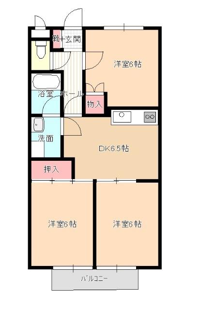 SURPLUS THREEハイツ緑ケ丘(3DK/1階)の間取り写真