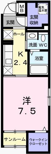 ワイズオブリガート(1K/1階)の間取り写真