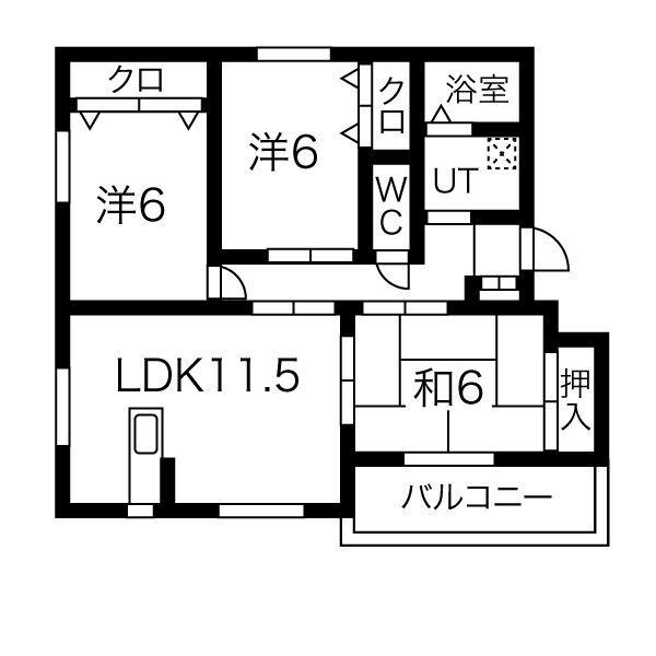 HSハイツ(3LDK/2階)の間取り写真
