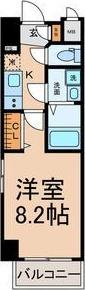 THE RESIDENCE SAKURAYAMA ウエスト(1K/2階)の間取り写真