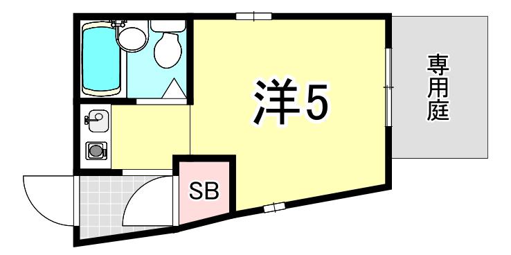 マ・メゾン仁川(ワンルーム/1階)の間取り写真
