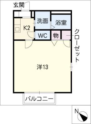 サンコーポ山田 E棟(1K/2階)の間取り写真