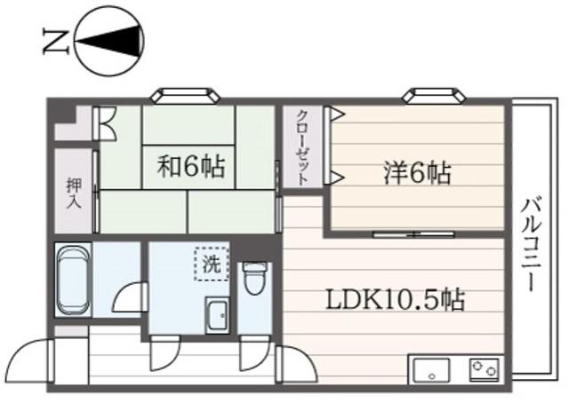 サンロージェ(2LDK/3階)の間取り写真