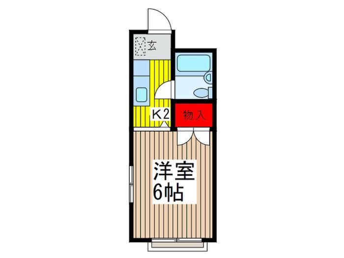 エスポワール(1K/2階)の間取り写真