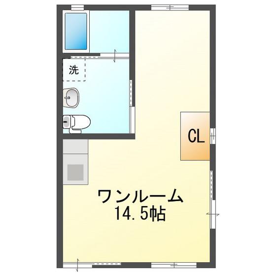 PLATINE(ワンルーム/2階)の間取り写真