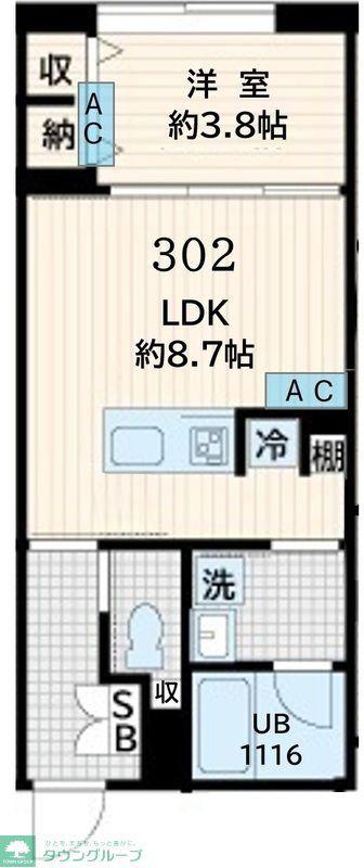 FULLEA恵比寿(1LDK/2階)の間取り写真
