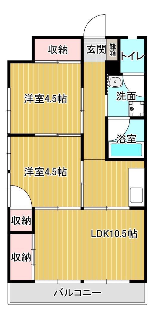 アートハンズ(2LDK/3階)の間取り写真