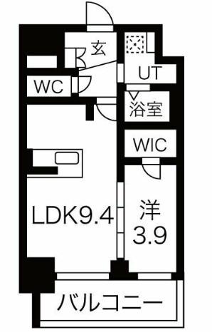 ファステート難波ラグジュ(1LDK/3階)の間取り写真