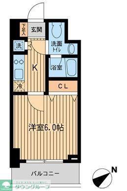 KDXレジデンス雪谷大塚(1K/6階)の間取り写真