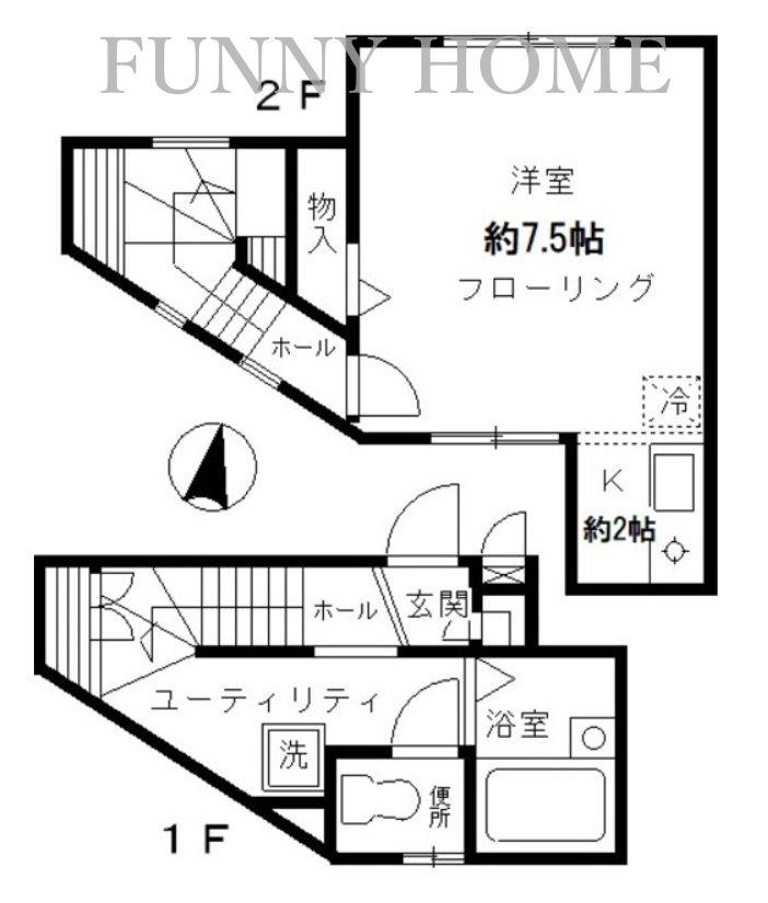 ハウスプラネット(1K/2階)の間取り写真