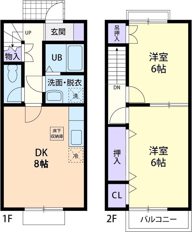TERRACED HOUSE(2DK/1階)の間取り写真