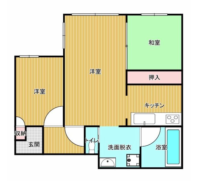 ファミール喜多見(2LDK/1階)の間取り写真