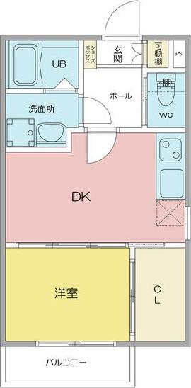 ベネフィス観音町(1DK/2階)の間取り写真
